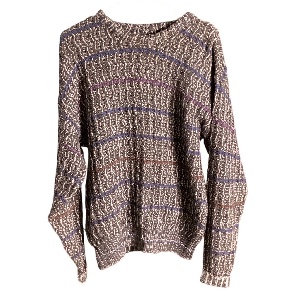 Colours by Alexander Julian Sweater Striped, Men’s M — Cotton, Textured, Knit